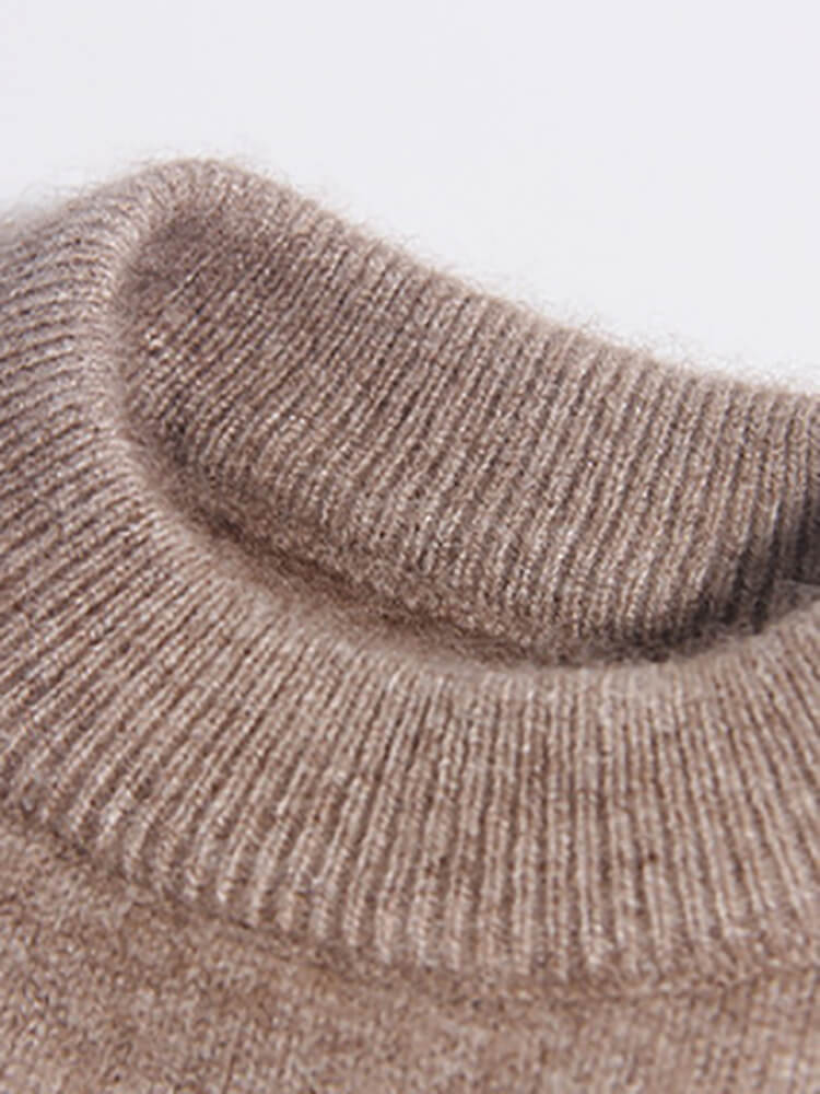 Cute Bear Face Cozy Brown Cashmere Knit Sweater for Kids